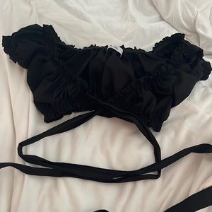 Adika ruffle wrap crop top size small
